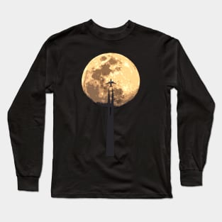 plane and moon Long Sleeve T-Shirt